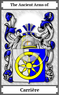 Carrière Family Crest Download (JPG)  Book Plated - 150 DPI