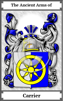 Carrier Family Crest Download (JPG) Book Plated - 600 DPI