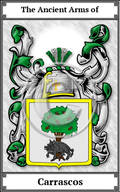 Carrascos Family Crest Download (JPG)  Book Plated - 150 DPI