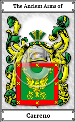 Carreno Family Crest Download (JPG)  Book Plated - 150 DPI