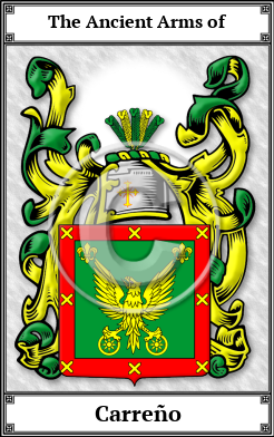 Carreño Family Crest Download (JPG)  Book Plated - 150 DPI