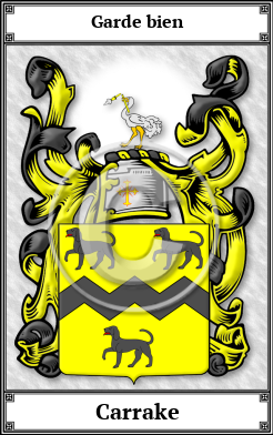 Carrake Family Crest Download (JPG) Book Plated - 600 DPI