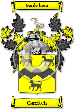 Carritch Family Crest Download (jpg) Legacy Series - 150 DPI