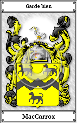 MacCarrox Family Crest Download (JPG)  Book Plated - 150 DPI