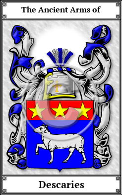 Descaries Family Crest Download (JPG) Book Plated - 600 DPI