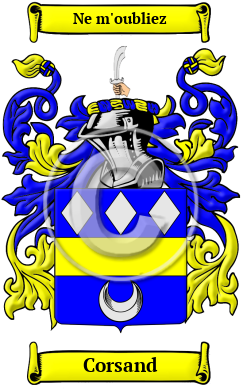 Corsand Family Crest/Coat of Arms