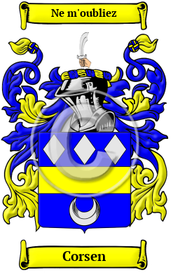 Corsen Family Crest Download (JPG) Heritage Series - 600 DPI