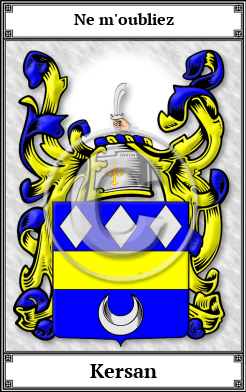 Kersan Family Crest Download (JPG)  Book Plated - 150 DPI