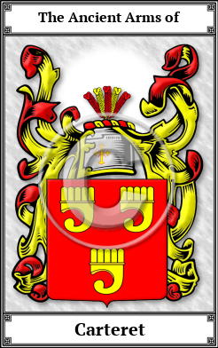 Carteret Family Crest Download (JPG)  Book Plated - 150 DPI