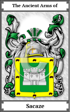 Sacaze Family Crest Download (JPG)  Book Plated - 150 DPI