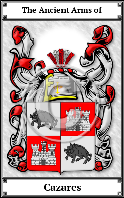 Cazares Family Crest Download (JPG) Book Plated - 600 DPI