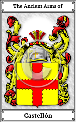 Castellón Family Crest Download (JPG) Book Plated - 600 DPI