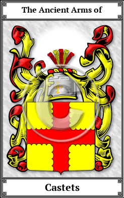 Castets Family Crest Download (JPG)  Book Plated - 150 DPI