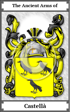 Castellà Family Crest Download (JPG)  Book Plated - 150 DPI