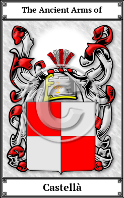 Castellà Family Crest Download (JPG)  Book Plated - 150 DPI