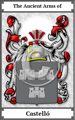 Castelló Family Crest Download (JPG)  Book Plated - 150 DPI