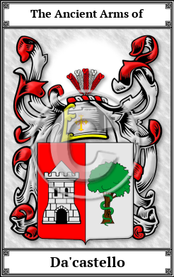 Da'castello Family Crest Download (JPG)  Book Plated - 150 DPI