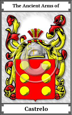 Castrelo Family Crest Download (JPG) Book Plated - 600 DPI
