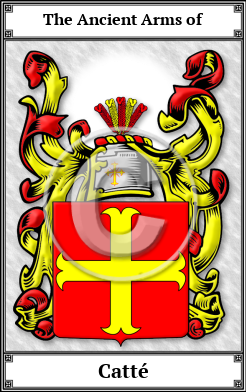 Catté Family Crest Download (JPG)  Book Plated - 150 DPI