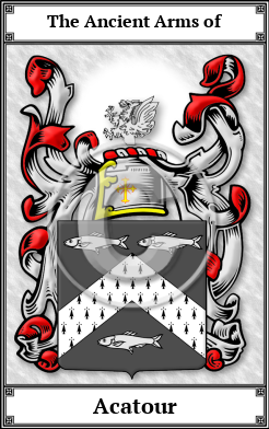 Acatour Family Crest Download (JPG)  Book Plated - 150 DPI