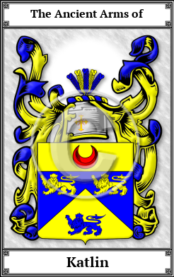 Katlin Family Crest Download (JPG) Book Plated - 600 DPI