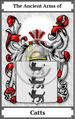 Catts Family Crest Download (JPG) Book Plated - 600 DPI