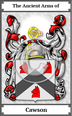 Cawson Family Crest Download (JPG)  Book Plated - 150 DPI