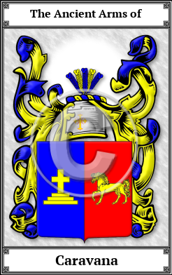 Caravana Family Crest Download (JPG)  Book Plated - 150 DPI