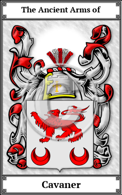 Cavaner Family Crest Download (JPG)  Book Plated - 150 DPI