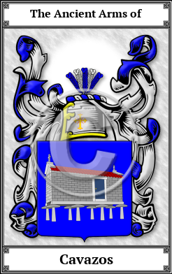 Cavazos Family Crest Download (JPG) Book Plated - 600 DPI