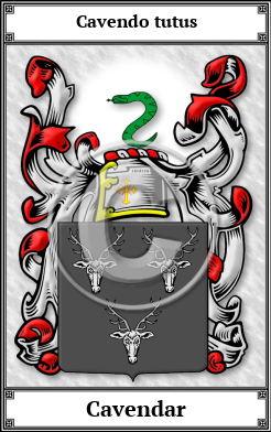 Cavendar Family Crest Download (JPG)  Book Plated - 150 DPI