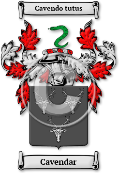 Cavendar Family Crest Download (jpg) Legacy Series - 150 DPI