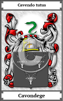 Cavondege Family Crest Download (JPG)  Book Plated - 150 DPI