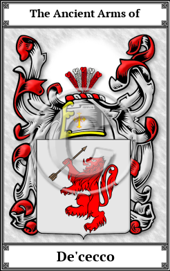 De'cecco Family Crest Download (JPG)  Book Plated - 150 DPI