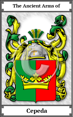 Cepeda Family Crest Download (JPG) Book Plated - 300 DPI
