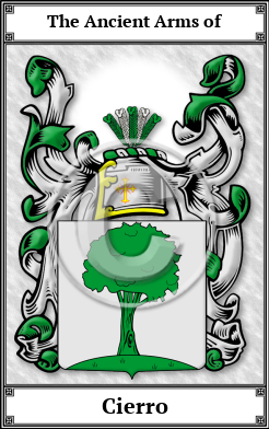 Cierro Family Crest Download (JPG)  Book Plated - 150 DPI