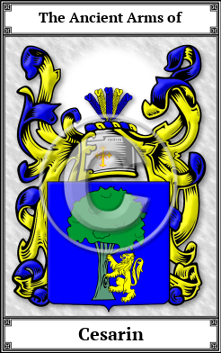 Cesarin Family Crest Download (JPG)  Book Plated - 150 DPI