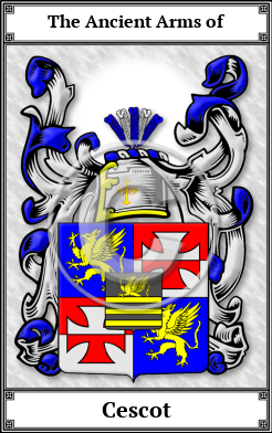 Cescot Family Crest Download (JPG)  Book Plated - 150 DPI