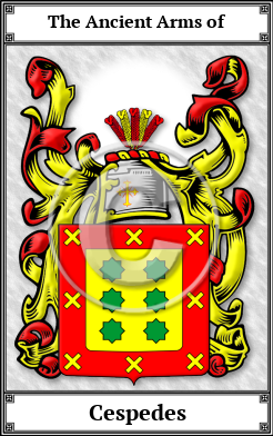 Cespedes Family Crest Download (JPG) Book Plated - 600 DPI