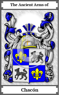 Chacón Family Crest Download (JPG)  Book Plated - 150 DPI