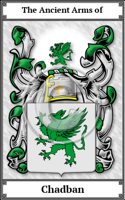 Chadban Family Crest Download (JPG)  Book Plated - 150 DPI
