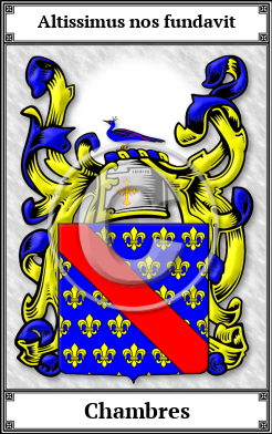 Chambres Family Crest Download (JPG)  Book Plated - 150 DPI