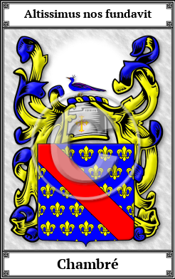 Chambré Family Crest Download (JPG)  Book Plated - 150 DPI