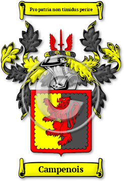 Campenois Family Crest Download (jpg) Legacy Series - 150 DPI