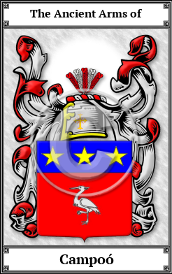 Campoó Family Crest Download (JPG) Book Plated - 600 DPI