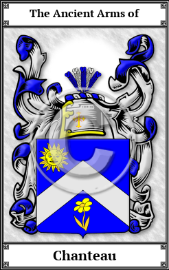 Chanteau Family Crest Download (JPG) Book Plated - 600 DPI