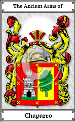 Chaparro Family Crest Download (JPG)  Book Plated - 150 DPI