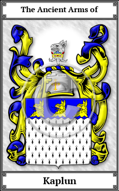 Kaplun Family Crest Download (JPG)  Book Plated - 150 DPI