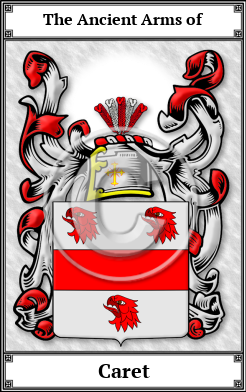 Caret Family Crest Download (JPG) Book Plated - 600 DPI