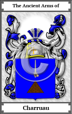 Charruau Family Crest Download (JPG)  Book Plated - 150 DPI